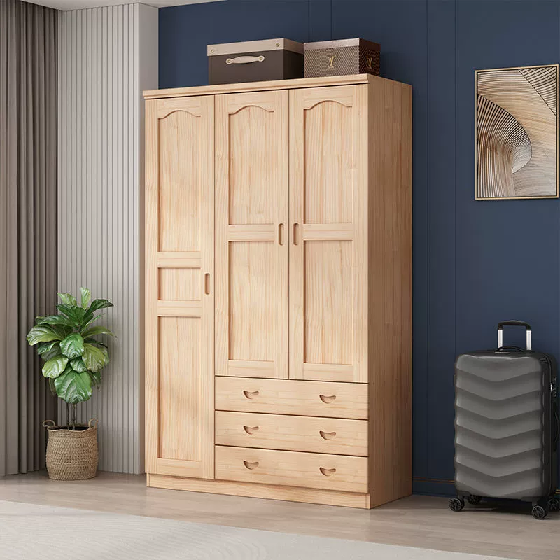 Шкаф для дома, спальни, простой современный детский шкаф из сосны, экономичный большой шкаф из цельного дерева, сборный шкаф