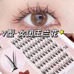 妃絲睫女團玉蘭花假睫毛禪自然新手嫁接仙子單簇分段式V型眼睫毛