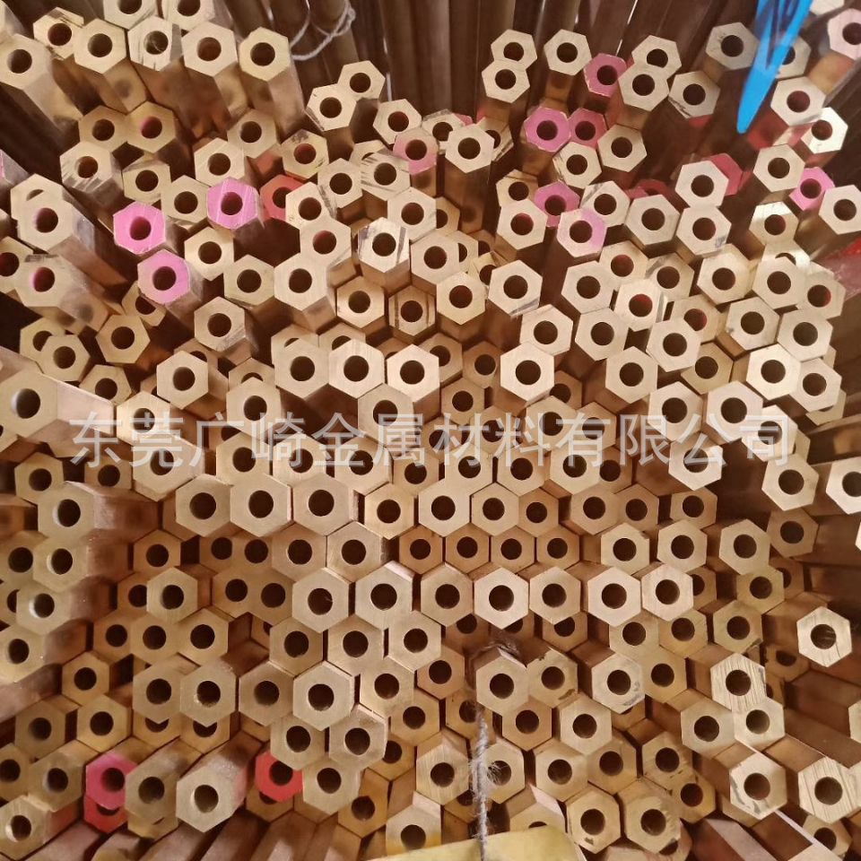 H59六角黄铜管(东莞-深圳)对边22mm24mm25mm38mm六方铜管螺帽螺母