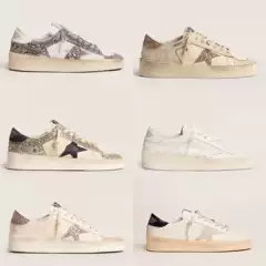 Stardan Series 2025 Spring and Summer New Retro Sequins Old Small Dirty Shoes Men's and Women's Casual Sneakers Inner Height Increase