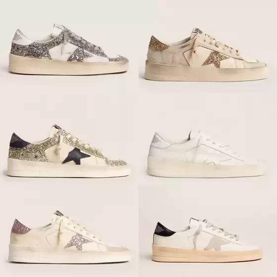 Stardan Series 2025 Spring and Summer New Retro Sequins Old Small Dirty Shoes Men's and Women's Casual Sneakers Inner Height Increase