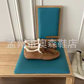 2026冬季新款奎尔豆豆鞋乐福鞋4.5cm厚底增高羊皮毛一体一脚蹬