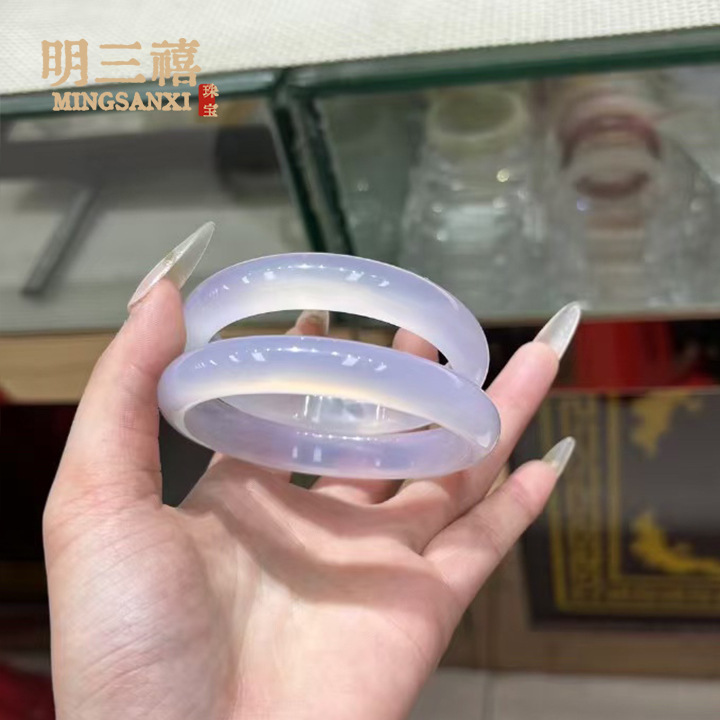 天然バイオレット玉髄瑪瑙ブレスレットサトイモと氷透紫ブレスレット白月光ブレスレットレイシ冷凍|undefined