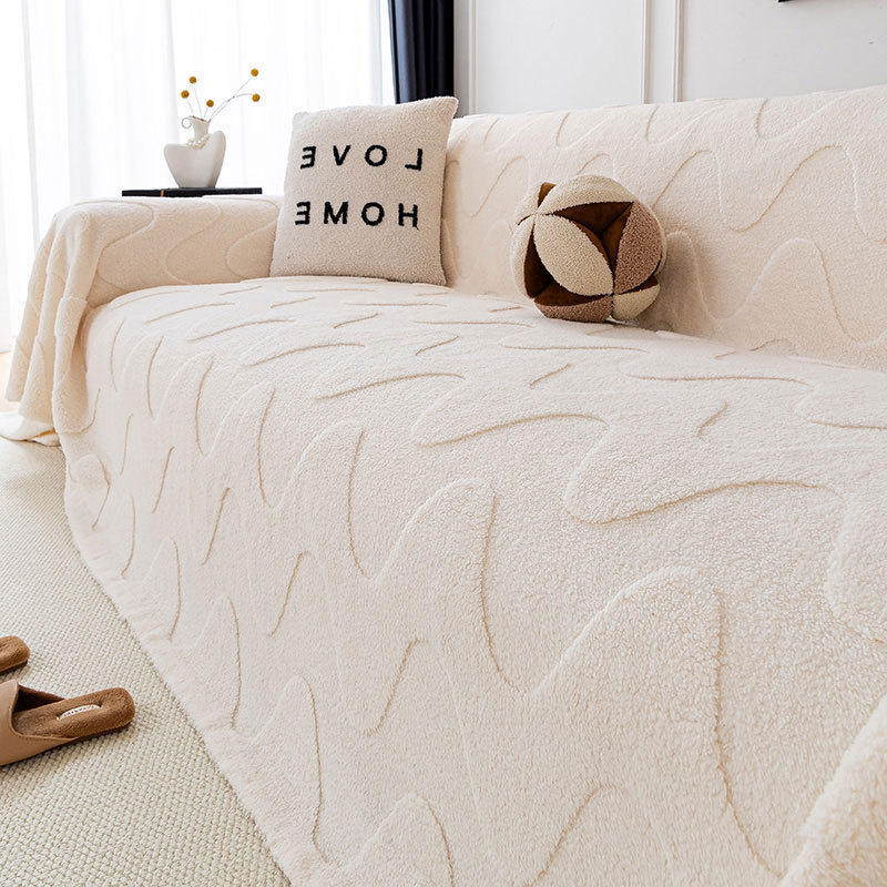 Otoño y invierno toalla de sofá gruesa, almohadilla de sofá de color sólido, toalla de sofá antideslizante y resistente al desgaste, toalla de sofá antideslizante, invierno grueso