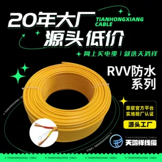 天鸿祥2*2.5防水防腐护套线定制家装工程rvv铜芯国标家用电线电缆