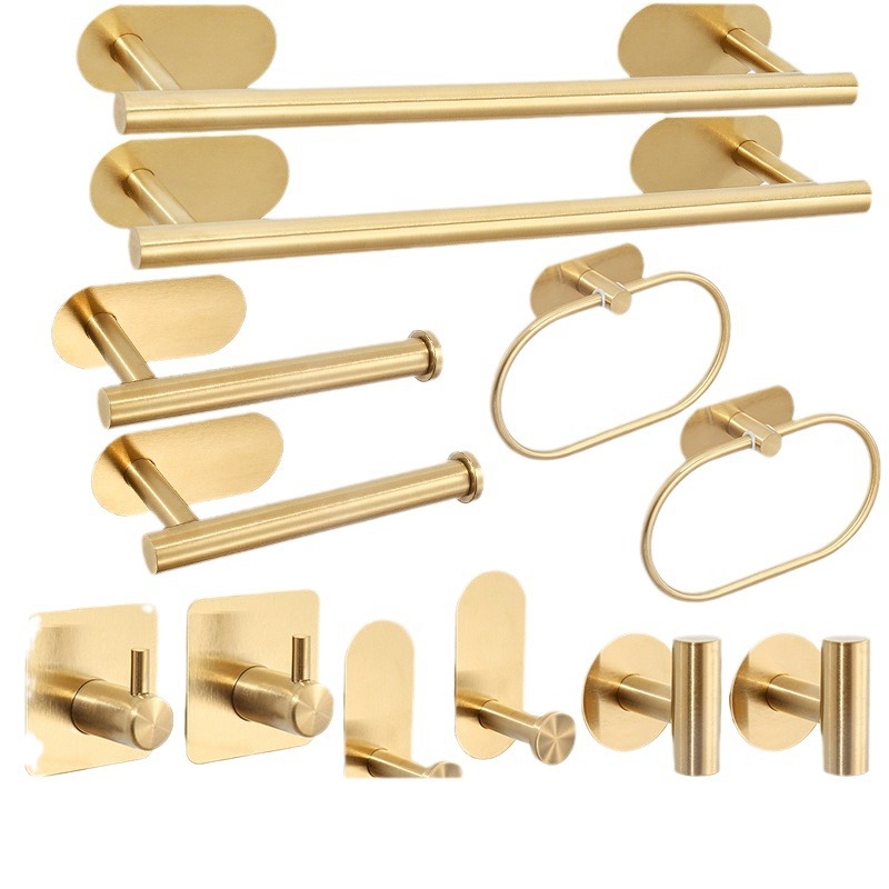 Toallero de baño transfronterizo Toallero de baño de cinco piezas Toallero de baño de acero inoxidable sin perforación para hotel