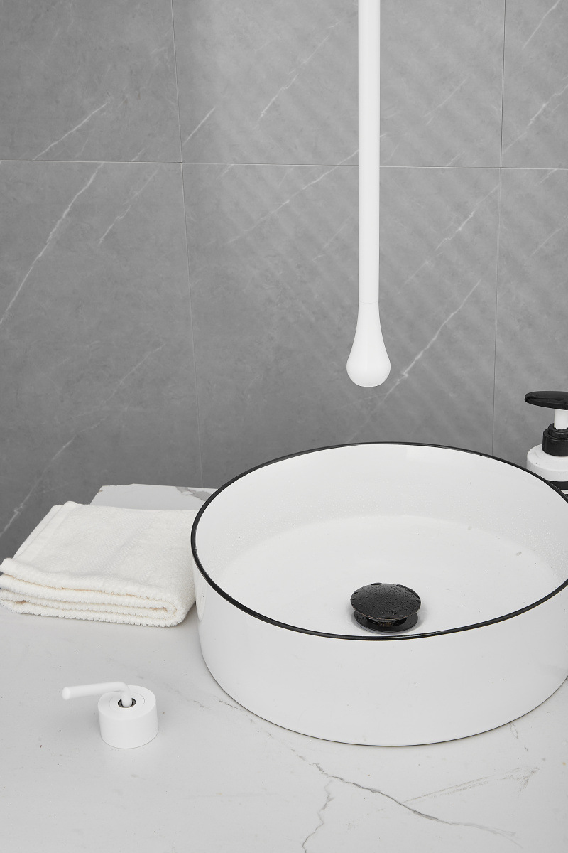 The length of the hanger can be changed to a wall-mounted concealed ceiling water drop faucet creative art hanger with a single-hole countertop control for cooling and heating undefined
