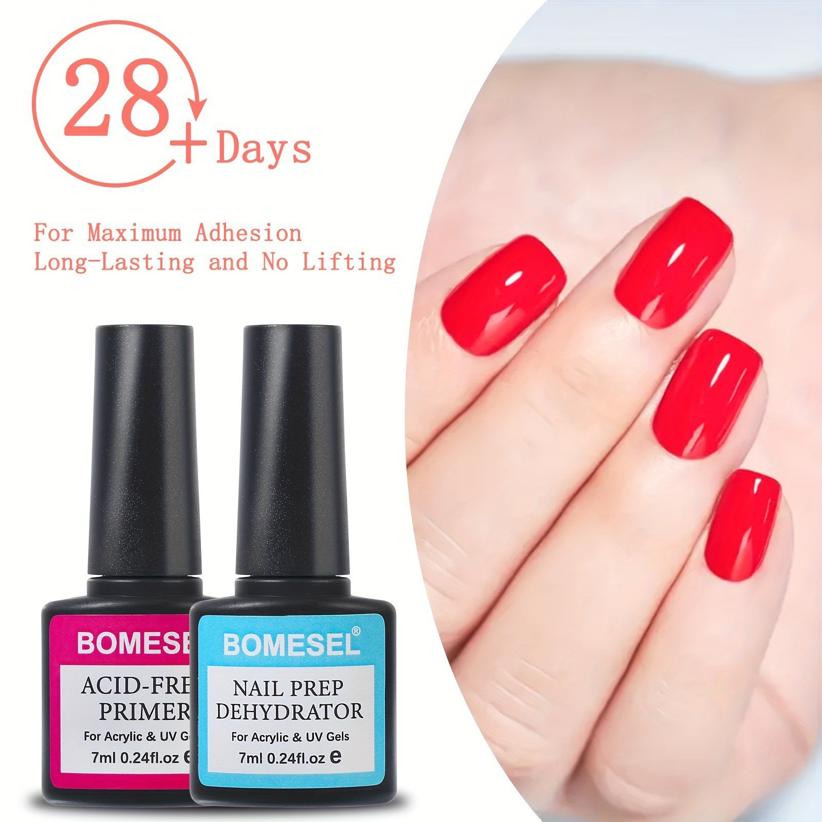 Set de 4 piezas de cuidado de uñas profesional deshidratante de baja sensibilidad con imprimación de recubrimiento de gel duradero inodoro