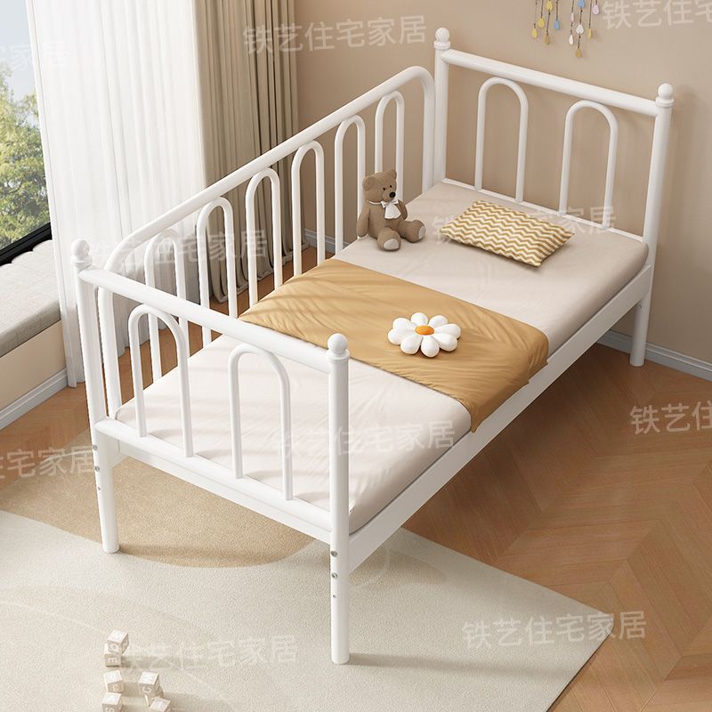 Wrought Iron Children's Splicing Bed, Children's Bed, Widened Crib, Baby Bed with Guardrail, Bedside Bed, Girl's Single Bed, Small Bed