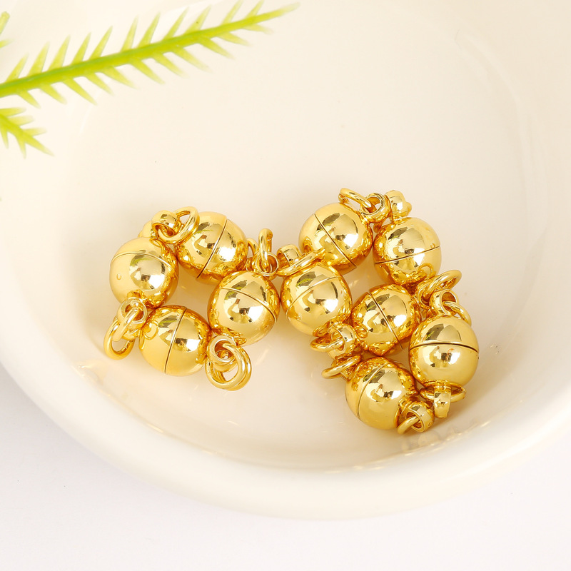18K gold color retaining ball magnet buckle spherical magnetic connection buckle bracelet necklace closing buckle diy jewelry accessories 18K gold color retaining ball magnet buckle spherical magnetic connection buckle bracelet necklace closing buckle diy jewelry accessories