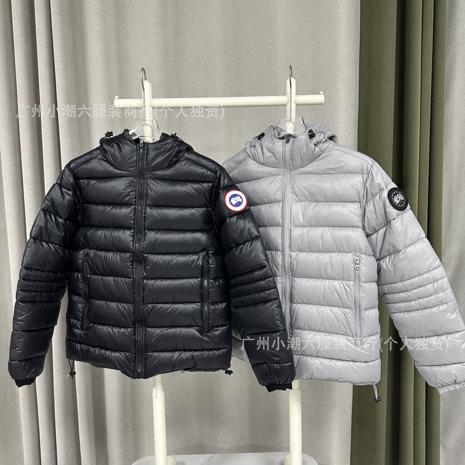 Зарубежная версия SS23 Goose GOOSE теплая однотонная хлопковая куртка с капюшоном и логотипом, мужская куртка серии Cypress, глянцевая