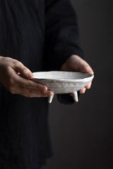 K9HX批發 粉引手工壺承茶托盤陶瓷干泡小茶台功夫茶具圓形果盤茶