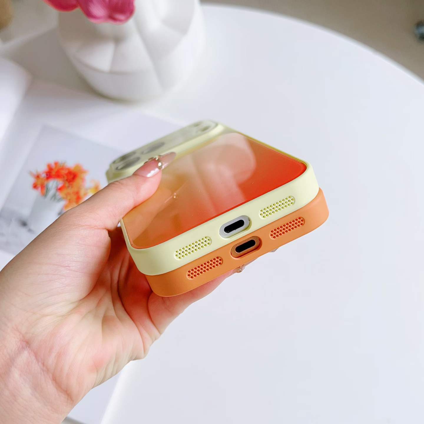 Hielo de vidrio gradiente para iPhone17Promax ventana de alto rendimiento para teléfonos móviles Apple 15 cubierta anti-caída