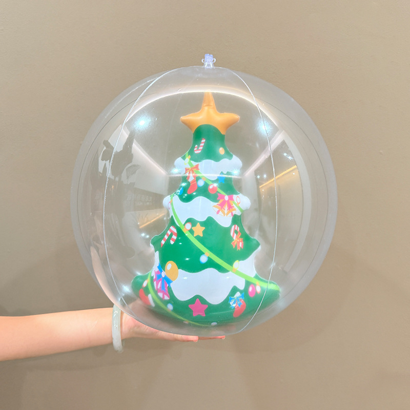 Bolas de Navidad inflables de dibujos animados transfronterizos Navidad Navidad Disposición de juguetes de PVC transparente espesa image 4