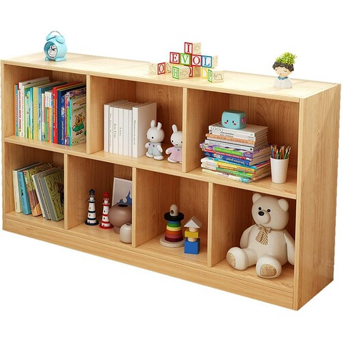 Bookshelf household bookcase simple floor-standing lattice cabinet storage cabinet living room bedroom low cabinet storage rack multi-layer bay window cabinet