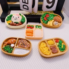彩色絵食游冷蔵庫貼り立体ステーキパスタ菓子弁当樹脂アクセサリーDIYアクセサリー置物