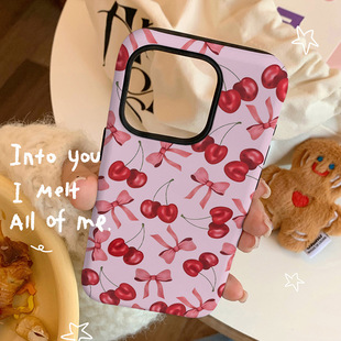 Foundation Cherry Film Magnetic 2-in -1 Suitable for Apple 16pro Mobile Phone Case 15/14/13/12 Soft Shell Hard Shell