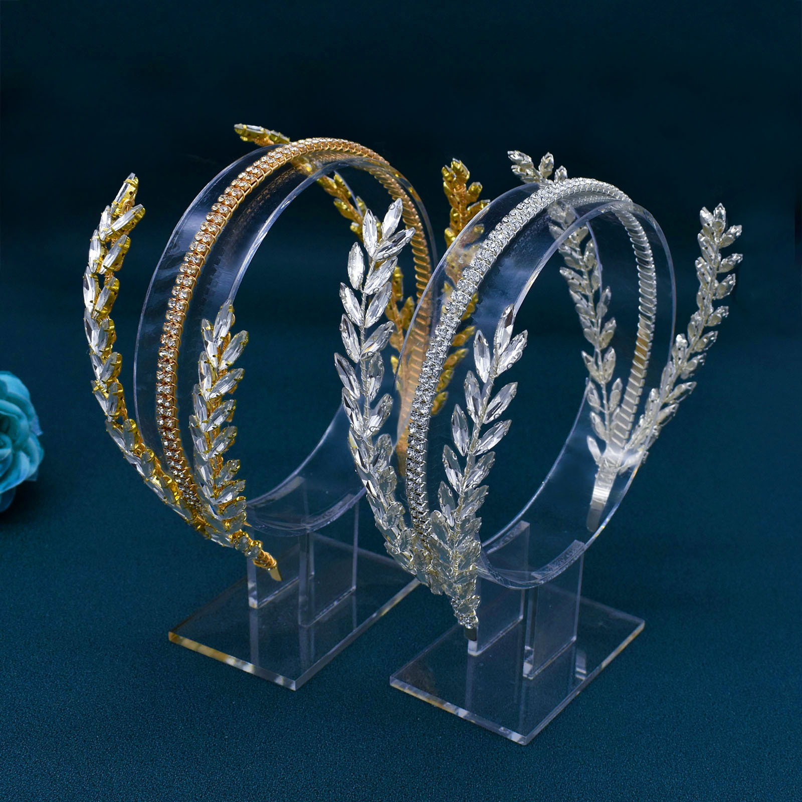 30g Weight Hair Band Hair Accessories Type Rhinestones Inlay Material 1 Piece Quantity Iron Material Leaf Pattern All Seasons Season Women's Gender Elegant, Glam, Bridal Style Elegant Glam Bridal Women's Leaf Rhinestone Crown Jewelry Headband 1