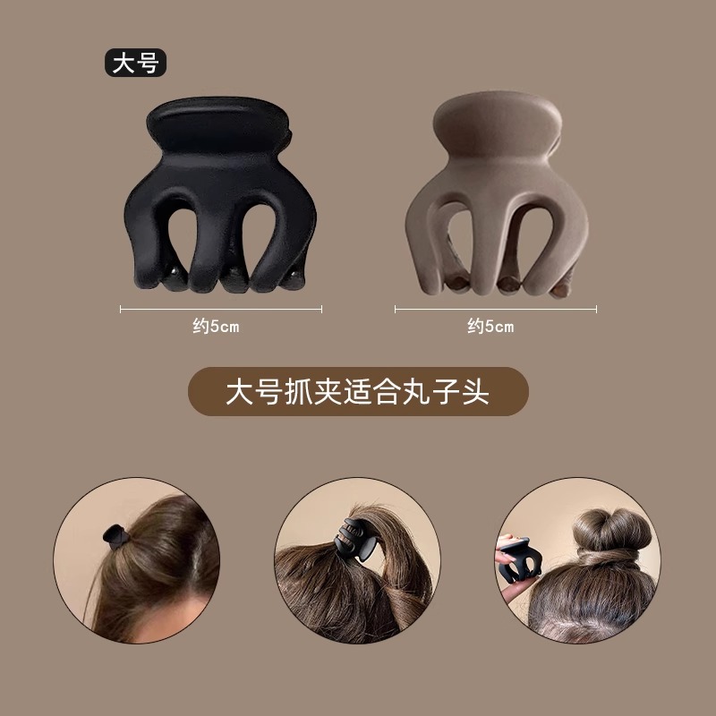 Clip de calabaza cabeza de princesa alta cola de caballo clip de garra fijo cráneo superior artefacto horquilla hembra cabeza trasera clip tocado cabeza de bola