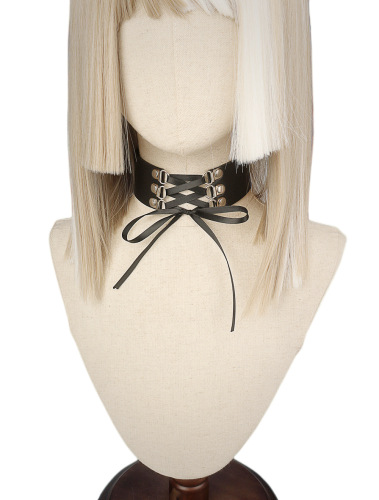European and American simple and personalized exaggerated jewelry, retro punk sexy and fun bondage bundled PU leather choker collar