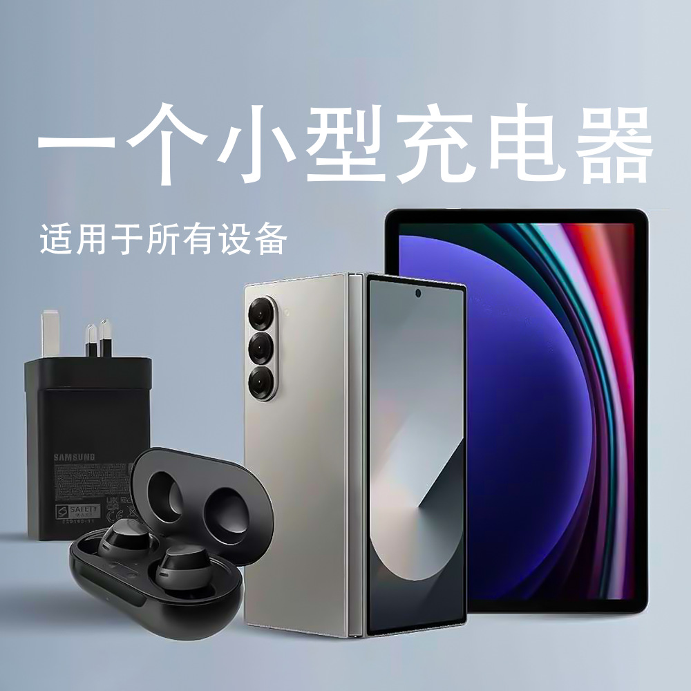 65W Gallium Nitride Ladegerät für Samsung Handys, ACC Mehrfach-Schnellladekopf-Set mit US-, EU- und UK-Stecker
