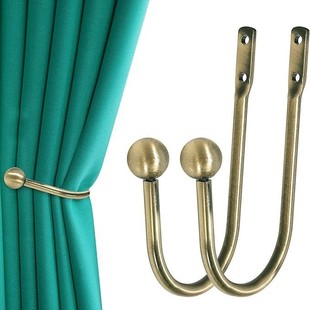 Amazon Cross-Border Wall-Mounted Elbow Small Round Ball Simple Decorative Head Metal Curtain Wall Hook Decorative Curtain Hook