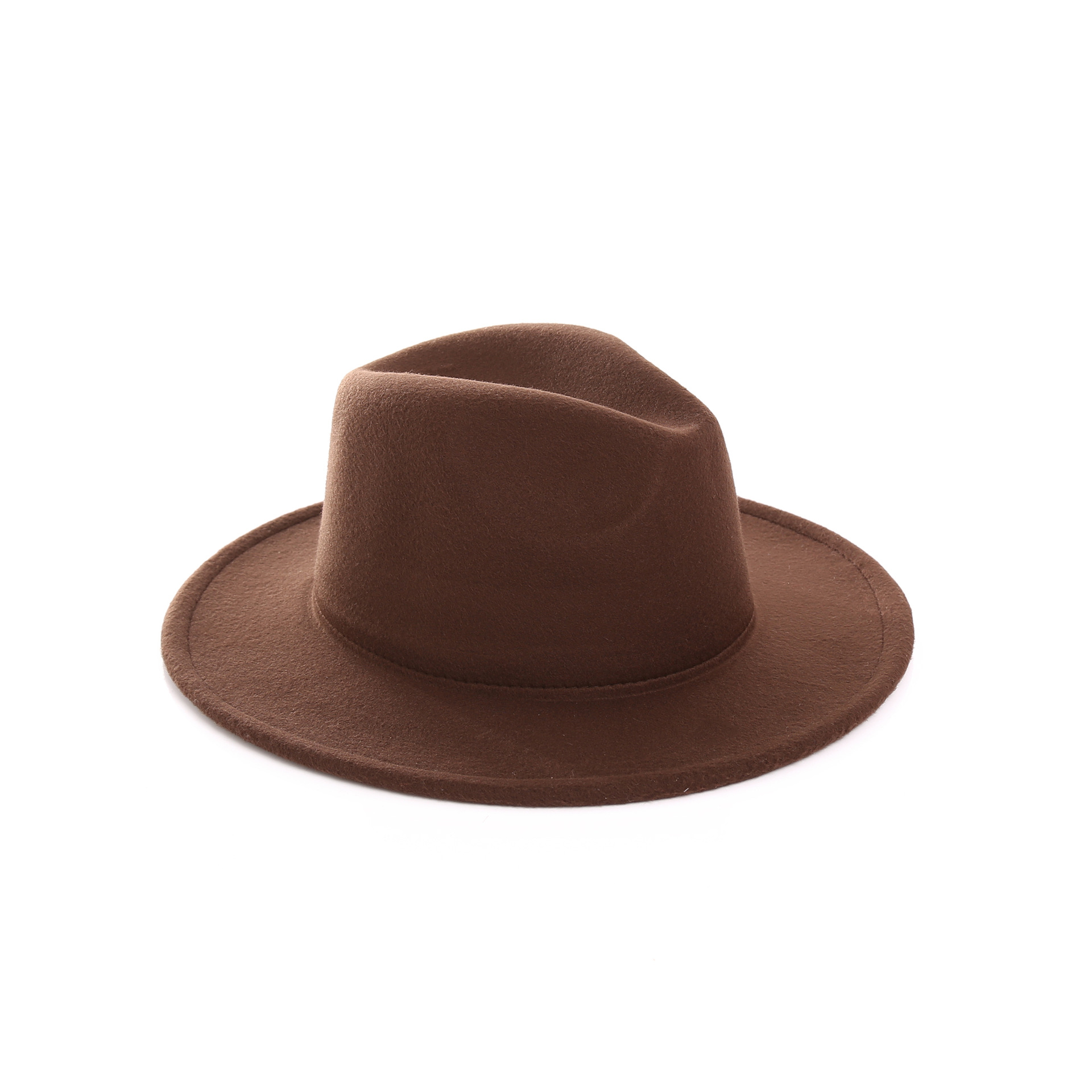 Sombrero de las mujeres de estilo de la calle europeo y americano de moda de color sólido fieltro sombrero de jugador de bolos versátil sombrero de jazz 2021 Nuevo
