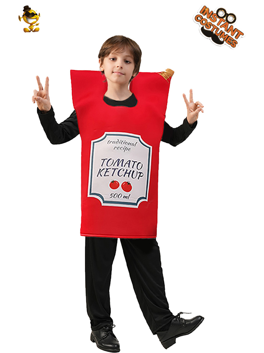 Disfraz de salsa de tomate mostaza divertida de Halloween, disfraz de rol, disfraz de festival, disfraz de COS