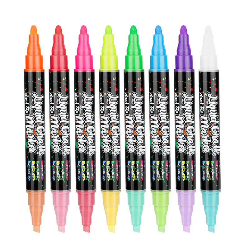 Somic bolígrafo de vidrio borrable de dos colores de dos cabezas LED bolígrafo de panel de luz publicitaria pizarra resaltador de graffiti tiza líquida