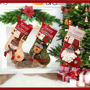 New cross-border Christmas cartoon three-dimensional decorations Christmas socks gift bag candy gift bag creative pendant