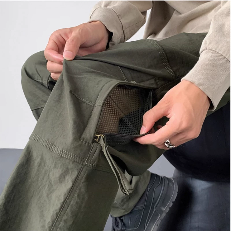 Легко сушащиеся летние брюки для путешествий, oversize, прямой свободный крой