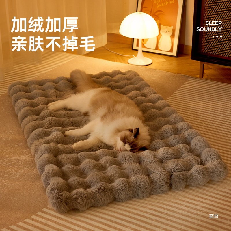 고양이와 개 매트 겨울 따뜻한 고양이 잠자는 매트 잠자는 담요 고양이 둥지 사계절 유니버설 래빗 벨벳 애완 동물 매트