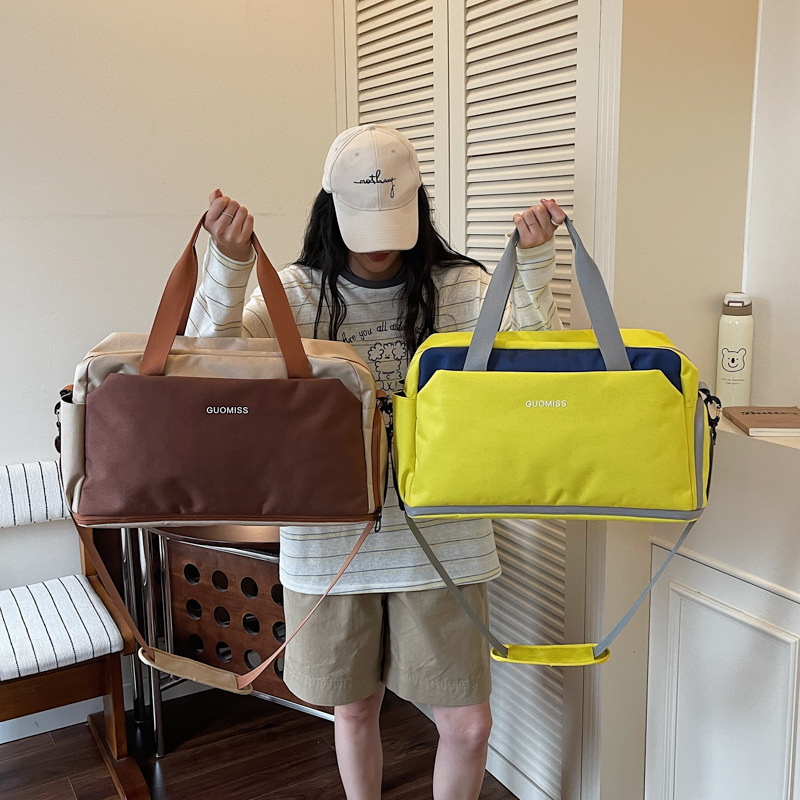 New model of dry and wet separation travel bag for long and short trips, large capacity luggage bag, color-blocking gym sports bag