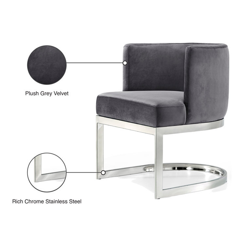 Silla de comedor de terciopelo exportada silla de comedor de Amazon silla de respaldo de lujo ligera silla de comedor moderna silla