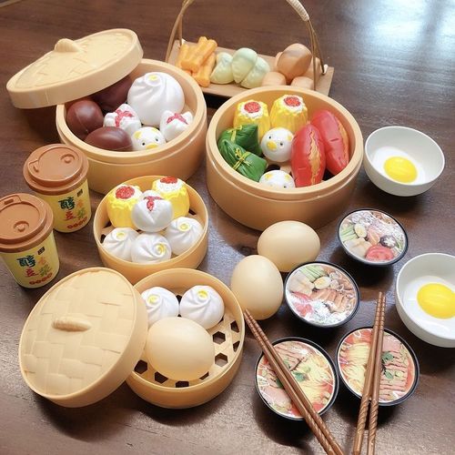 Kids Play Kitchen Toy Baby Early Food Steam Dumplings Set for Boys and Girls