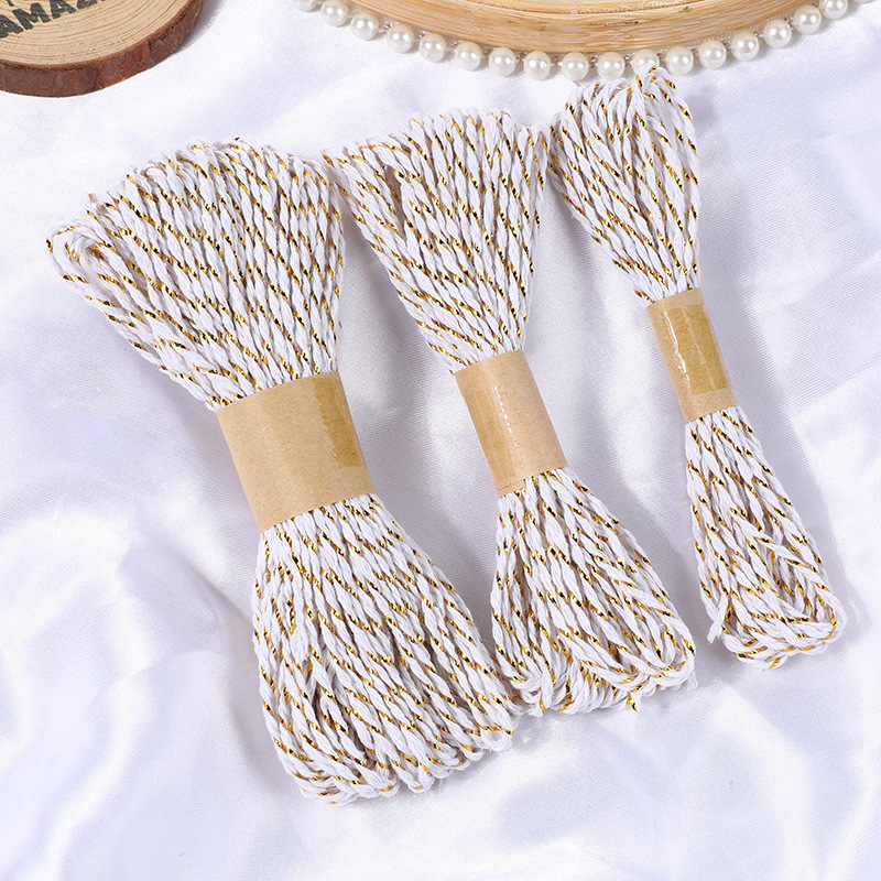 Color de fábrica de doble hilo de papel tejido cuerda DIY material de arte tejido de jardín de infantes algodón natural cuerda etiqueta transfronteriza