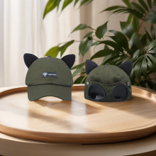 街头帽子男自带墨镜棒球帽女猫耳朵鸭舌帽女春夏季嘻哈网红遮阳帽