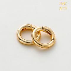 20mm円形スプリングバックル14k銅メッキ保色真金diyキーホルダーアクセサリーバックルリングバックル部品