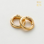 20mm圆形弹簧扣14k铜电镀保色真金 diy钥匙包包饰品扣圆环扣配件