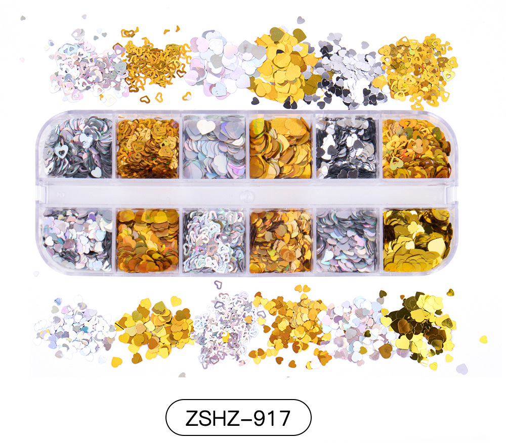 30g Weight Nail Decoration Accessories Nail Supplies See detail page-[15 Books in a Box] Rainbow Horse Keychain Box Quantity Sequin Material Square, Moon, Heart Shape Pattern Simple Style Style Hot 12 Nail Art Too Small Sequins Nail Art Jewelry For Valentine's Day Ultra-Thin Nail Sticker Wholesale 18