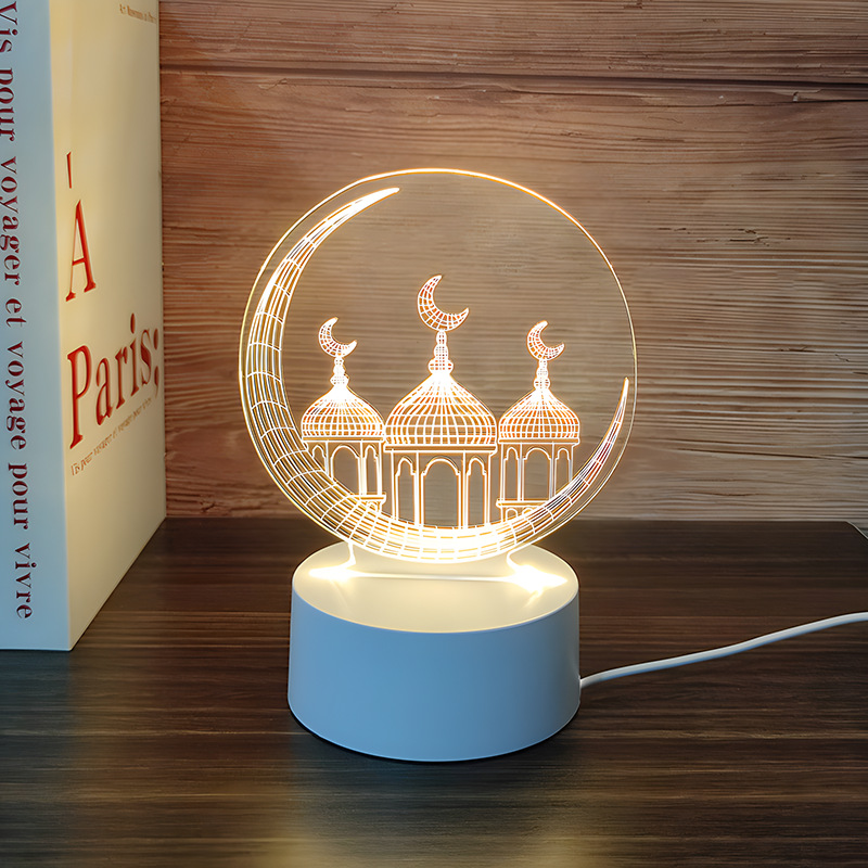 Venta al por mayor luz nocturna 3D USB niños dibujos animados regalo de Navidad lámpara de mesa pequeña atmósfera transfronteriza fijo logotipo acrílico