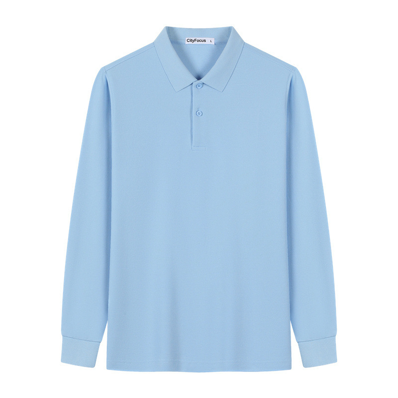 长袖polo衫男女休闲纯色翻领polo衫企业文化商务工作服定制logo|undefined