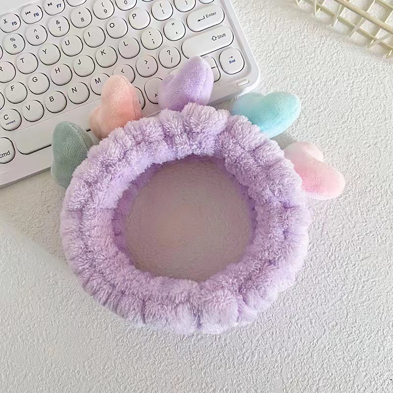 Cuidado estereoscópico adornos de pelo rojo net lavado facial especial banda de pelo máscara de maquillaje banda de pelo lavado toalla de peluche