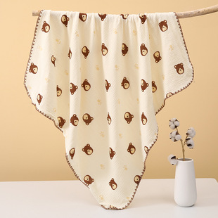Newborn Blanket Pure Cotton Gauze Baby Bag Single Soft Breathable Four-Layer Crepe Blanket Soothing Blanket Nap Blanket