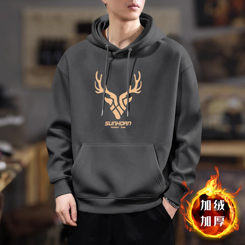 Meicha suéter hombre primavera y otoño nuevo abrigo pesado engrosado marca de moda suelta gran chaqueta casualizada con sombrero