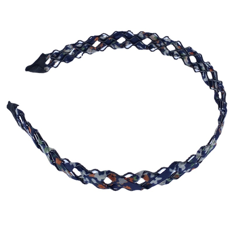 Diadema de moda japonés y coreano hueco tejido a mano Alambre de hierro diadema simple lavado de cara fresca horquilla de borde ancho horquilla