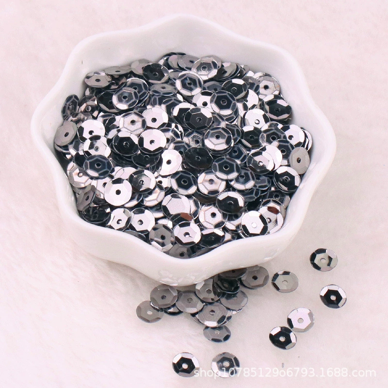 6mm серебристый с ажурной подошвой sequins, ярко светящийся лазерный круглый вогнутый планшет DIY пошив одежды вспомогательные материалы аксессуары
