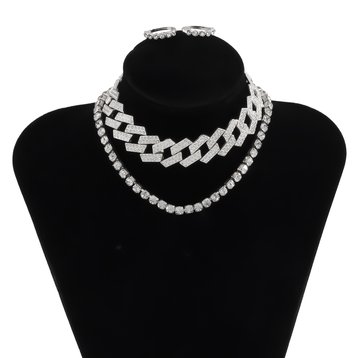 Diamond-studded Ring Necklace Set display picture 13