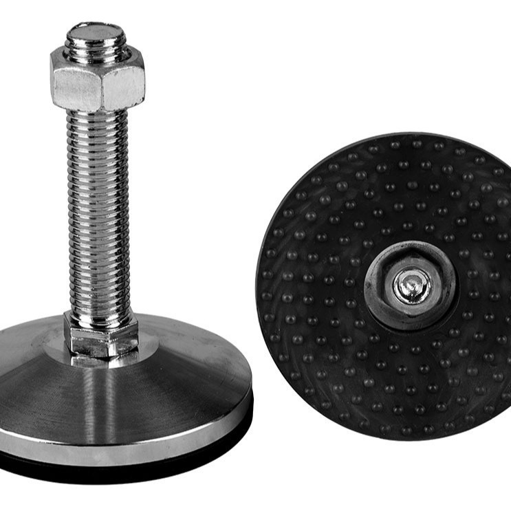 厂家供应可调水平黄胶脚杯防滑减震金属脚杯黑胶支撑脚橡胶脚杯