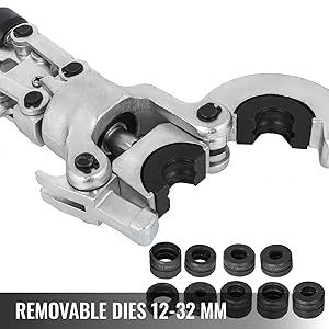 Hydraulische Quetschzange V-förmig Ø12-28 mm TH-förmig Ø16-32 mm